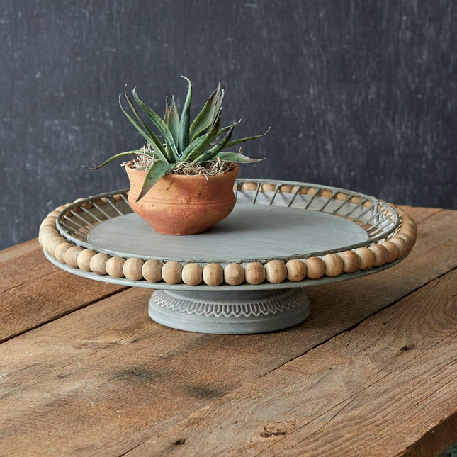 CTW 530371 Boho Wood Ball Cake Stand, 3.5 inch Height