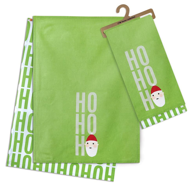 Colonial Tin Works Ho Ho Ho Tea Towels, 28-inch Length, Cotton