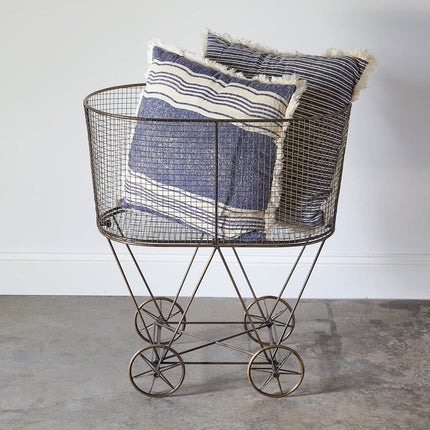 CTW Home Collection 370432 Vintage Rolling Laundry Basket, 27.25-inch Height