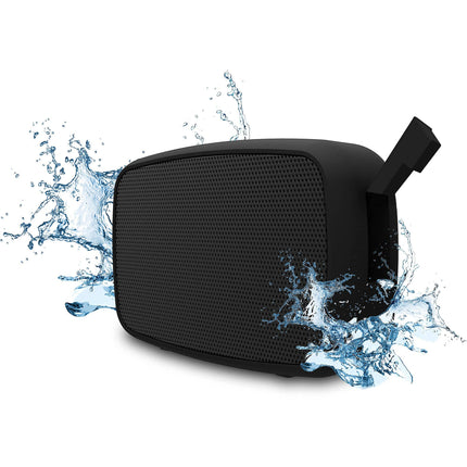 Ematic ESQ206BL RuggedLife 15-Watt Water-Resistant Bluetooth Rechargeable Speaker and Speakerphone (Black)