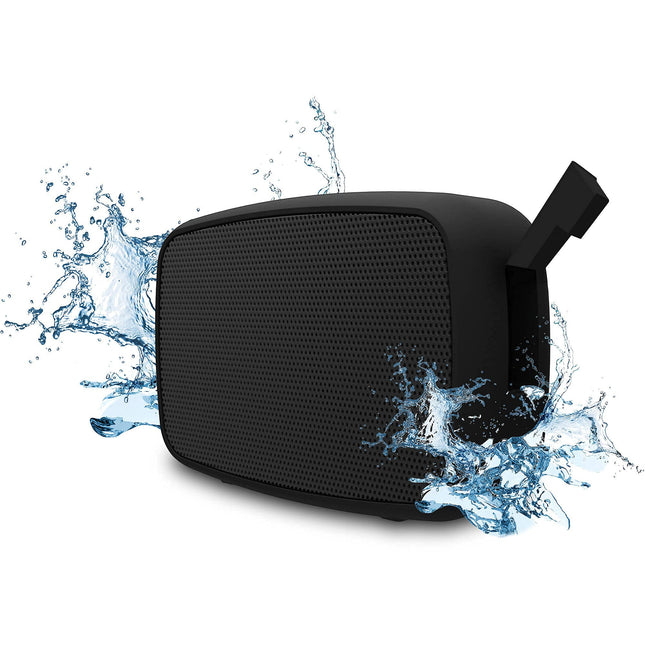 Ematic ESQ206BL RuggedLife 15-Watt Water-Resistant Bluetooth Rechargeable Speaker and Speakerphone (Black)
