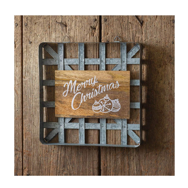 Wood and Metal Tobacco Basket Wall Decor