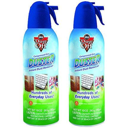 DUST-OFF(R) Compressed Gas Duster, 2 pk, 8.50 Inch x 5.00 Inch x 2.60 Inch, Clear