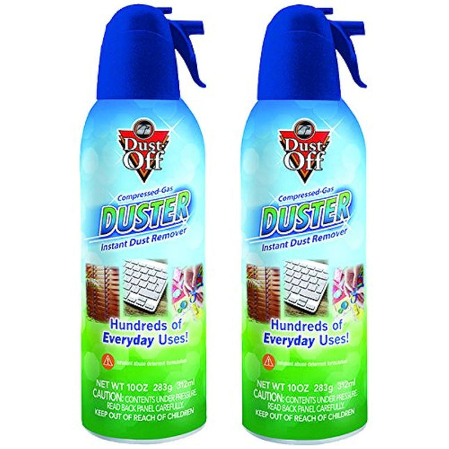 DUST-OFF(R) Compressed Gas Duster, 2 pk, 8.50 Inch x 5.00 Inch x 2.60 Inch, Clear