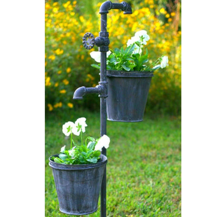 Faucet Garden Stake with Two Planters from Colonial Tin Works (1)
