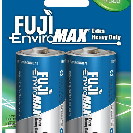 Fuji Enviromax 3100BP2 EnviroMax D Extra Heavy-Duty Batteries, 2 pk