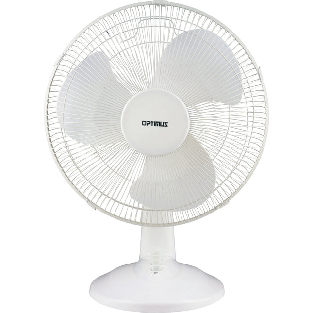Optimus, White F-1230 12-Inch Oscillating 3-Speed Table Fan, Size