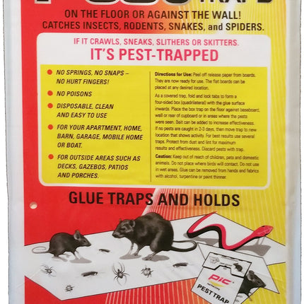 PIC GPT-4 Glue Pest Trap for Spider and Snake, 4-Pack