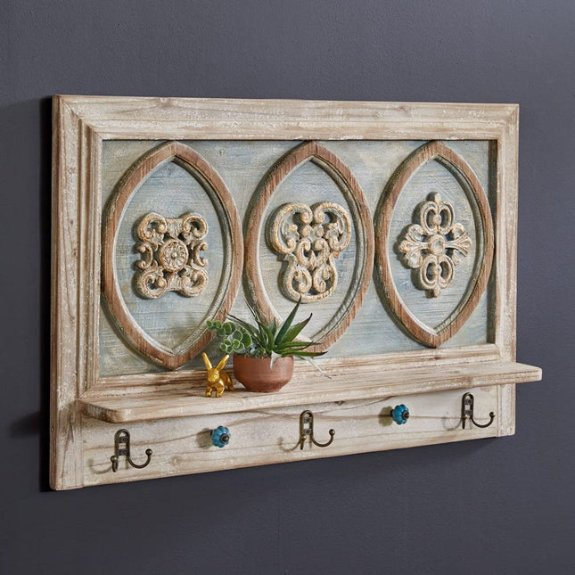 CTW Home Collection French Provincial Wall Decor with Hooks, 23.25-inch Height, Home, Home Décor