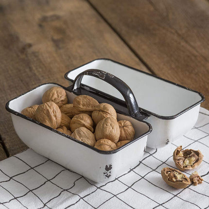 CTW Home Collection Two Bin Farm Caddy Kitchen Supplies, 7.5 inches W x 7.5 inches D x 4.25 inches T, White
