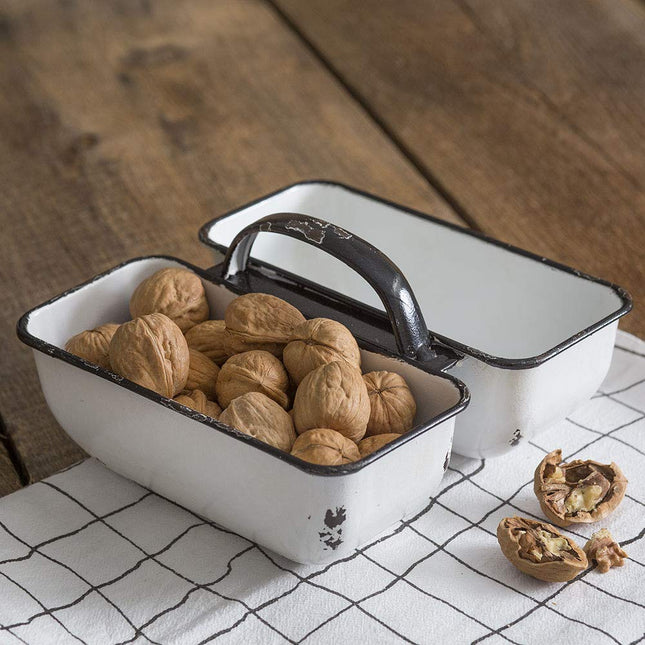 CTW Home Collection Two Bin Farm Caddy Kitchen Supplies, 7.5 inches W x 7.5 inches D x 4.25 inches T, White