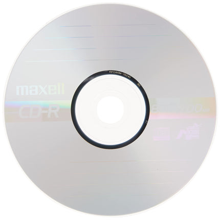 Maxell - MAX648250, Branded CD Recordable Media - Noise free Playback CDs 700Mb Storage - 2x to 48x, Write Speed with 80 min - Blank CDs, Storage & Reusable Spindle Case Holder - 50 Pk, Silver
