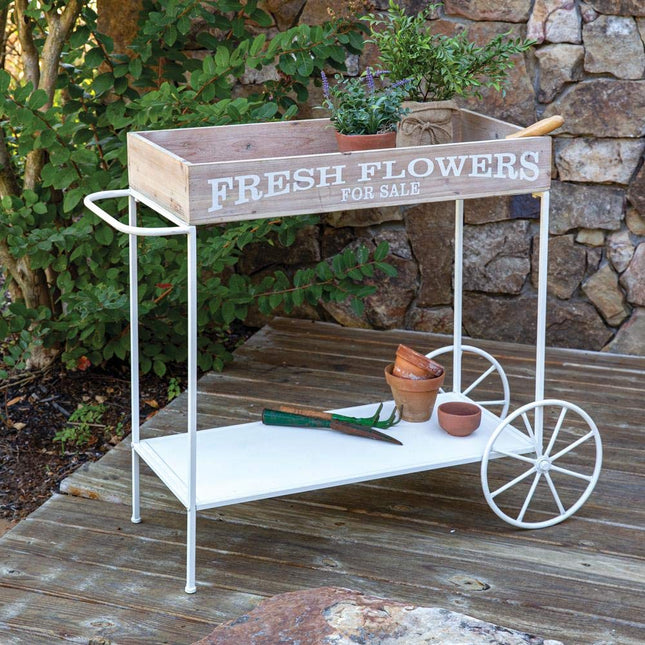 CTW Home Collections Fresh Flowers Rolling Cart