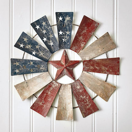Colonial Tin Works American Flag Windmill Wall Decor