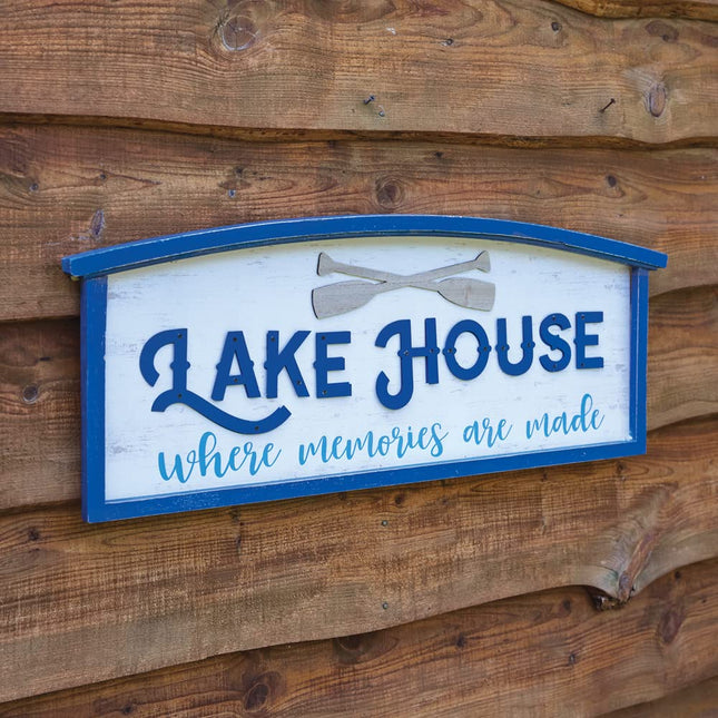 CTW Home Collection Lake House Wall Decorative Sign, 34.75-inch Width, MDF, Wall Accent, Home Decor