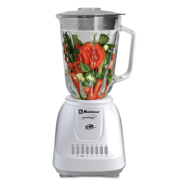 Koblenz LKM-5910 VB 1.5-Liter Kitchen Magic Collection 10 Speed and 2 Pulses Glass Jar Blender, One Size, White