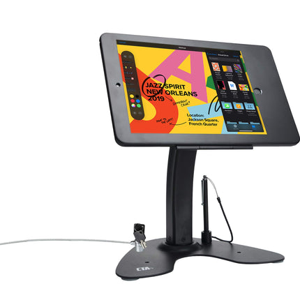 Dual Kiosk Stand - CTA Dual Security Kiosk Stand with Locking Case, Cable, and 360-Degree Rotating Base - Compatible with iPad 7th/ 8th/ 9th Gen 10.2-inch, iPad Air 4, (PAD-ASKB10) - Black
