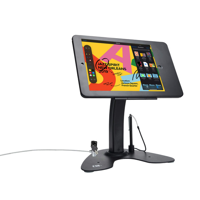 Dual Kiosk Stand - CTA Dual Security Kiosk Stand with Locking Case, Cable, and 360-Degree Rotating Base - Compatible with iPad 7th/ 8th/ 9th Gen 10.2-inch, iPad Air 4, (PAD-ASKB10) - Black