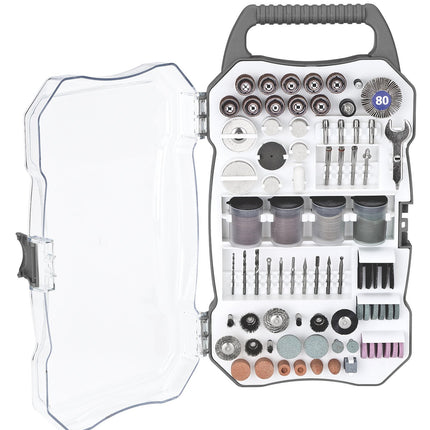 Genesis GART208 208-Piece Universal Rotary Tool Accessory Set with Durable Carrying Case, gray