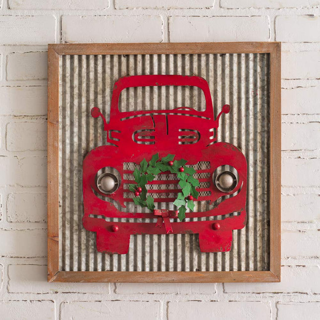CTW Home Collection Red Truck Metal Wall Sign