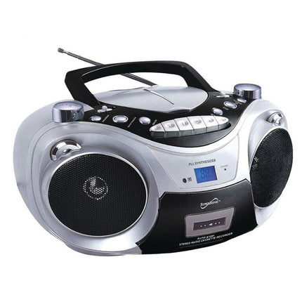 Supersonic CD MP3 Bluetooth AM FM Boombox Red (Each), Silver (SC-739BTSILVER)