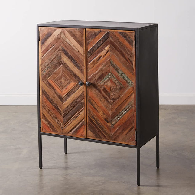 Colonial Tin Works Diamond Pattern Two-Door Tall Cabinet, 46-inch Height