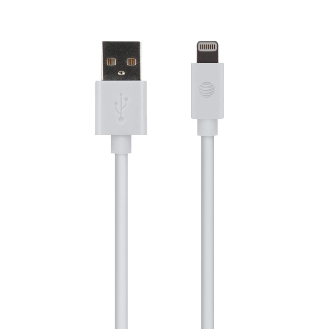 AT&T PVC Charge and Sync Lightning Cable for iPhone, 4 feet,White