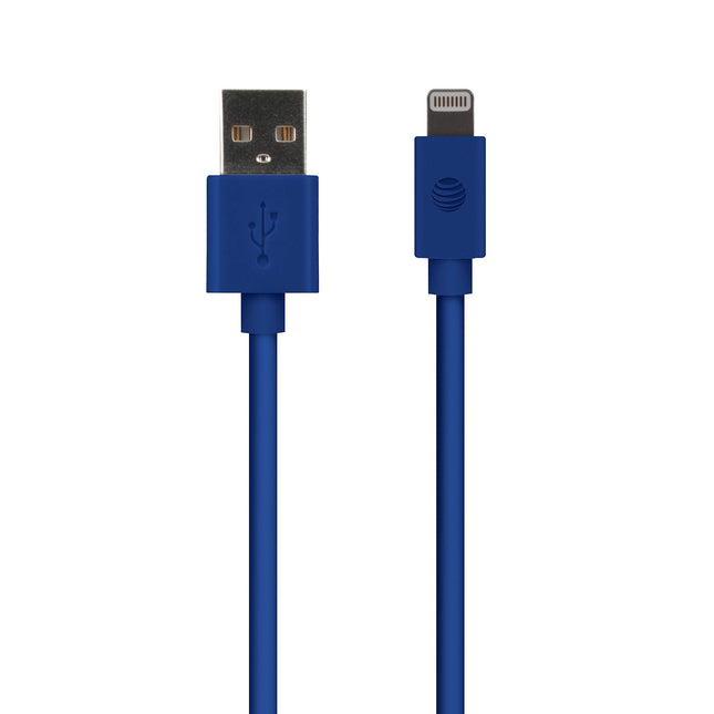 AT&T PVC Charge and Sync Lightning Cable for iPhone, 4 feet,Blue
