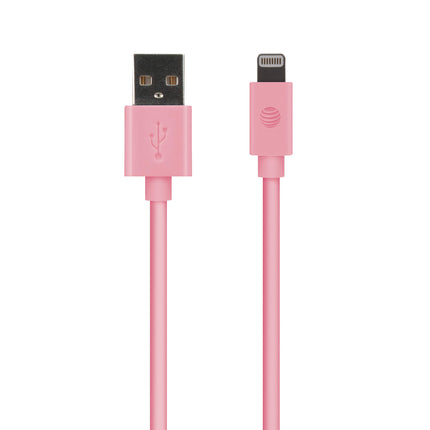AT&T PVC Charge and Sync Lightning Cable for iPhone, 4 feet,Pink