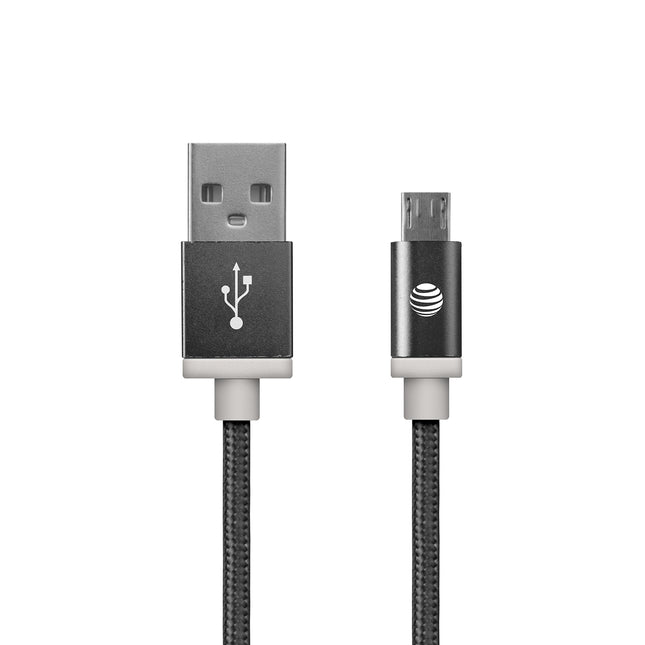 AT&T MC05-BLK Charge & Sync Braided USB to Micro USB Cable, 5ft (Black)