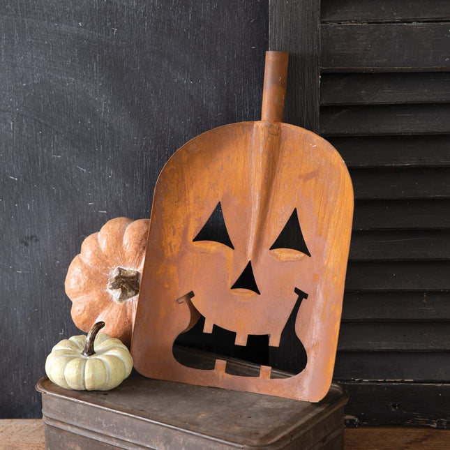 Colonial Tin Works Rusty Shovel Jack-O-Lantern, 15-inch Height
