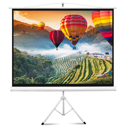 Pyle Upgraded Pyle 72  Projector Screen with Floor Standing Portable Fold-Out Roll-Up Tripod Manual, Mobile Movie Screen, Home Theater Cinema Wedding Party Office Presentation, Quick Assembly PRJTP72 White