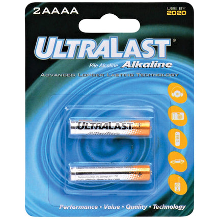 ULTRALAST UL2AAAA UL2AAAA AAAA Alkaline Batteries, 2 pk