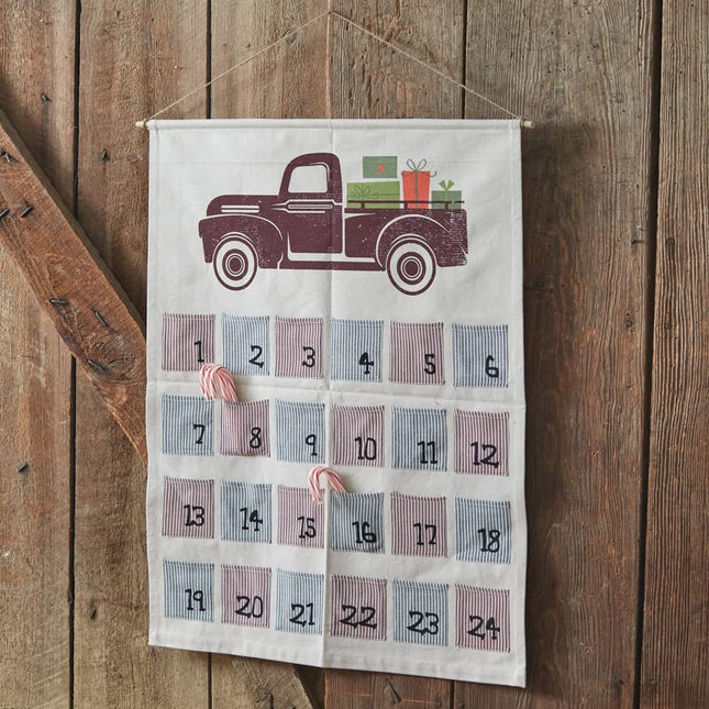 CTW Home Collection - Colonial Tin Works Farm Truck Advent Calendar, Fabric, 26-inch Width by 34-inch Height