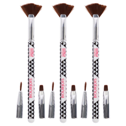 Multi-Brush Nail Art Set by Bourjois for Women - 3 Pc Set Fan Brush, Shader Brush, Liner Brush - Pack of 3