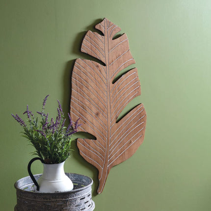 CTW Home Collection 530476 Banana Leaf Wood Wall Decor 31.5-inch Height