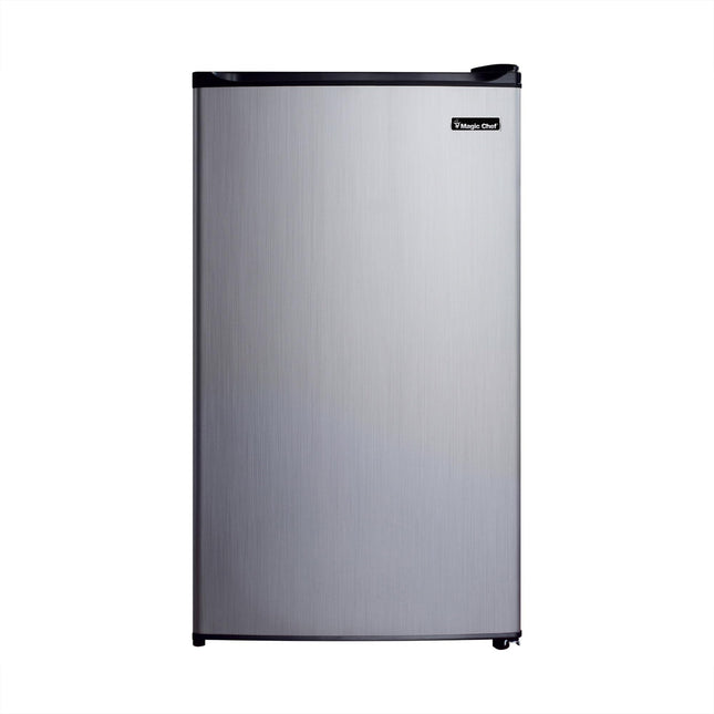 Magic Chef MCBR350S2 Compact Refrigerator with Manual Defrost, Small Refrigerator for Compact Spaces, 3.5 Cubic Feet, Silver