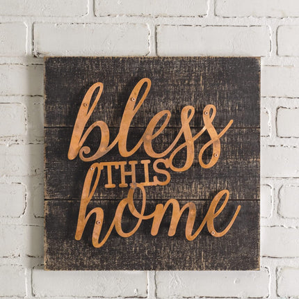 Colonial Tin Works Bless This Home Sign