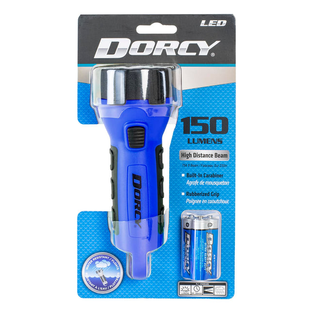 Dorcy 55 Lumen Floating Water Resistant LED Flashlight with Carabineer Clip, Blue (41-2514)