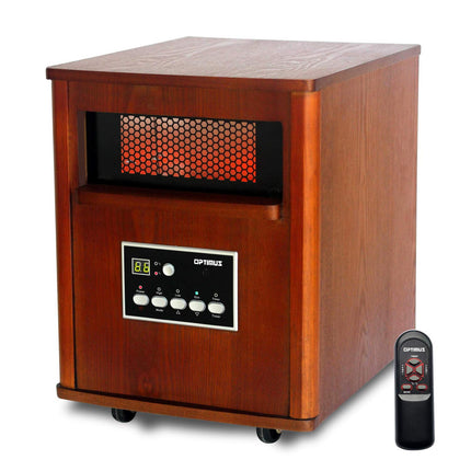 Optimus Infrared Quartz Remote, LED Display Heater, Brown