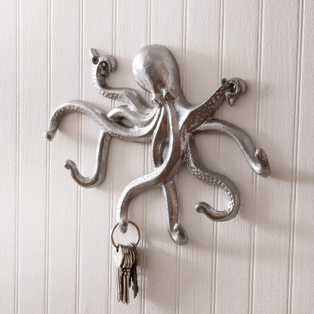 Colonial Tin Works 420226 Metal Octopus Wall Hooks, 10-inch Width