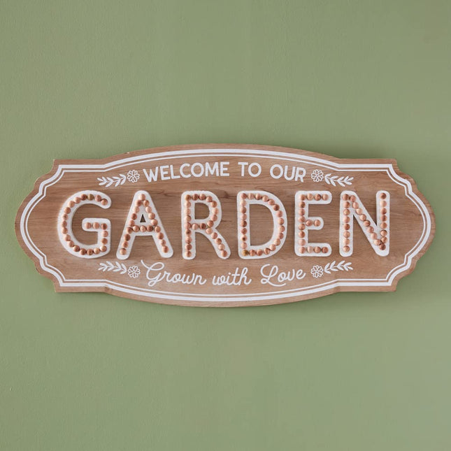 Colonial Tin Works 440220 Welcome to Our Garden Wall Sign, 36-inch Width