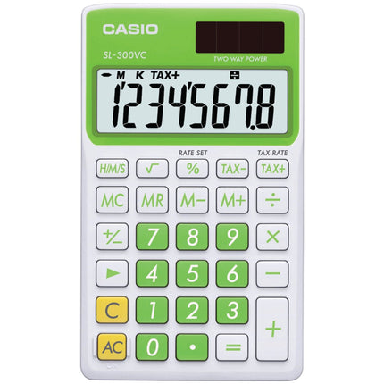 Casio SL-300VC Standard Function Calculator, Green 2.75 x 4.63