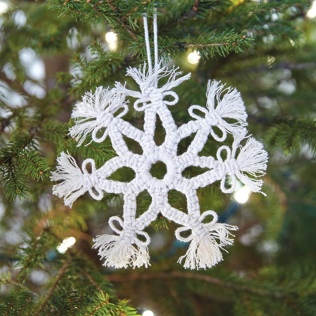CTW Home Collection Macrame Snowflake Ornament, 6-Inch Diameter