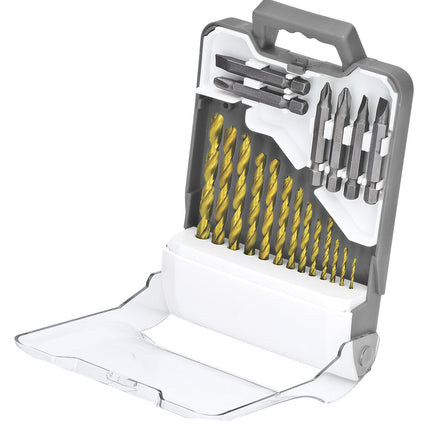 Genesis 19-Piece Drill/Driver Bit Set, gray