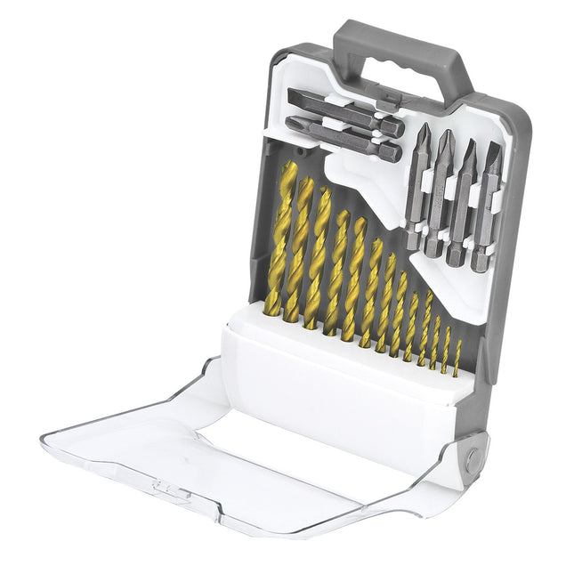 Genesis 19-Piece Drill/Driver Bit Set, gray
