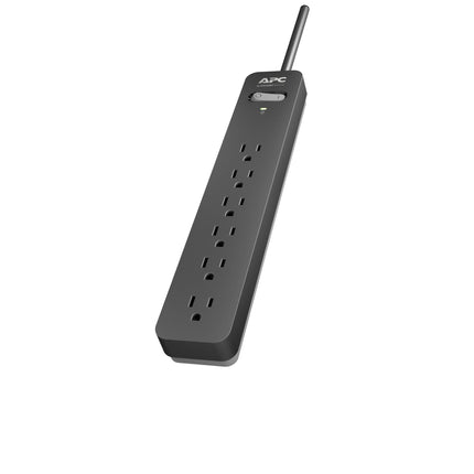 APC Surge Protector with Extension Cord 10 Ft, PE610, 6-Outlets, 1080 Joule, Long Power Strip Black