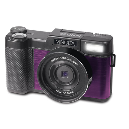 Minolta MND30 30 MP / 2.7K Ultra HD Digital Camera (Purple)