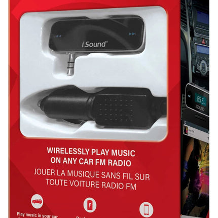 iSound Smart Tune 2 in 1 - Wireless FM Transmitter with Rechargeable Battery & Included Car Charger