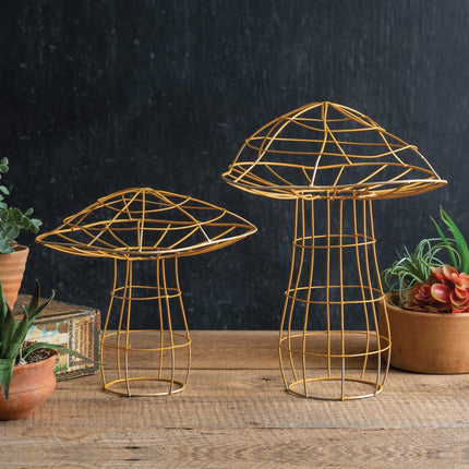 CTW Home Collection 770480 Portobello Garden Mushrooms, Set of Two, 12.75-inch Height